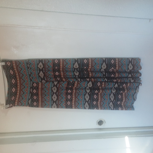 U- Kiss Aztec Pattern High Waist Wide Leg Palazzo Pants Sz M - Picture 1 of 6